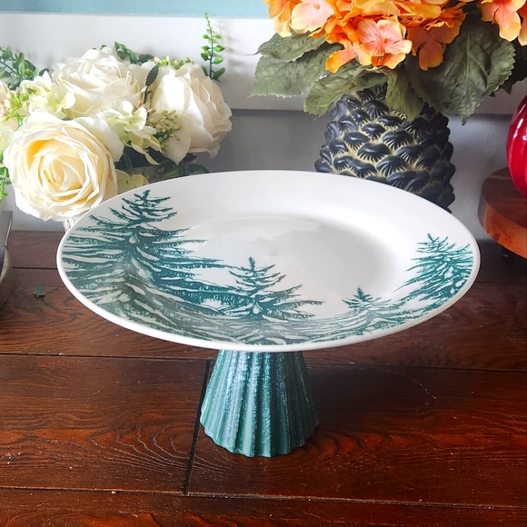 New! , winter tree Christmas platter stand! - Picture 1 of 3